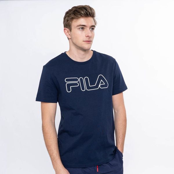 Camisetas Fila Homem Azul Marinho - Fila Outline Base Portugal Online,YIAD-26501